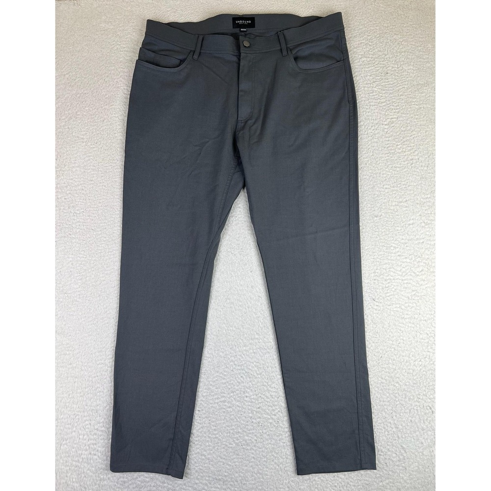Unbound Merino Pants Mens 36x30 Gray Slim Fit Wool Stretch 5 Pocket Chino Casual